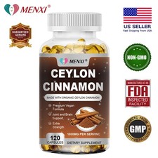 Organic Ceylon Cinnamon Capsules 1800mg Highest Potency Blood Sugar Support