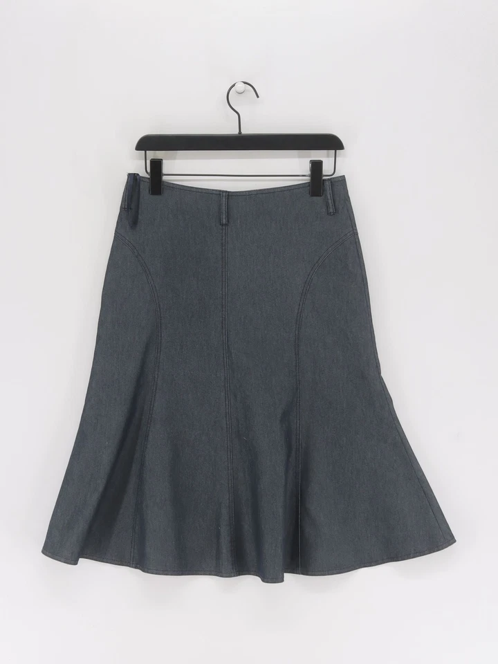 Rocha.John Rocha Women's Midi Skirt UK 10 Blue Cotton - Image 2 of 4