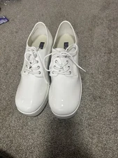 FUNTAISMA Jazz Platform Shoes Costume White Chunky Heel Unisex Sz Med