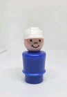 Vintage Fisher Price little people DARK blue man white hat truck driver captain