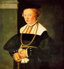 Oil painting christoph amberger - Noble lady portrait of felicitas seiler canvas