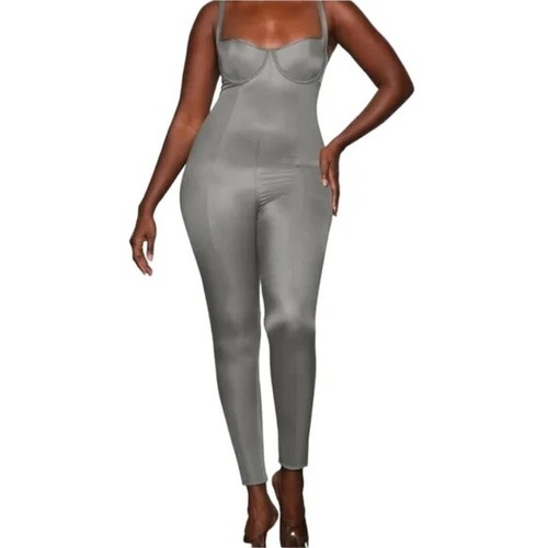 SKIMS Bodysuit 3X Thunder Gray Catsuit Shapewear Glissenette NWT