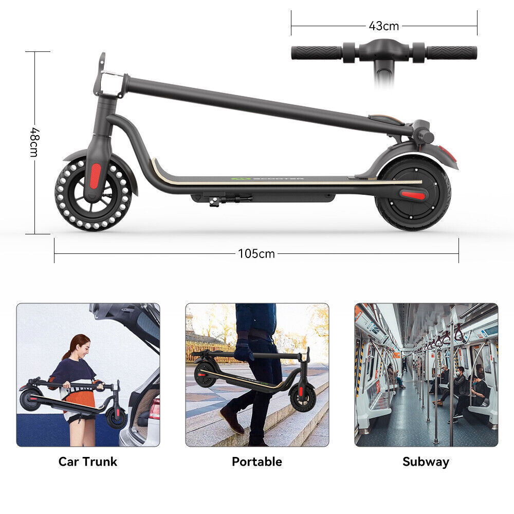 ELECTRIC SCOOTER LONG RANGE FOLDING ADULT E-SCOOTER 5.2AH SAFE URBAN COMMUTER