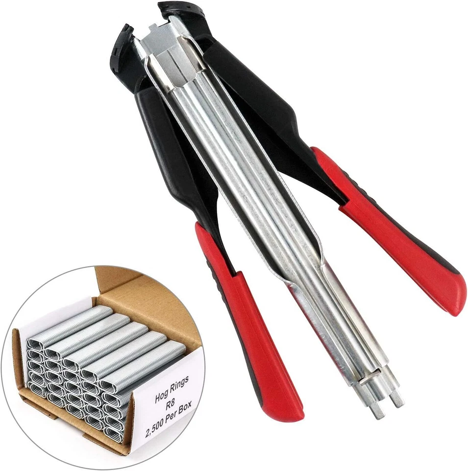 GOTRAYS Hog-Ring-Zange, automatisches Verschluss-Set, C-Typ-Klemmen, Zaunzange mit 2500