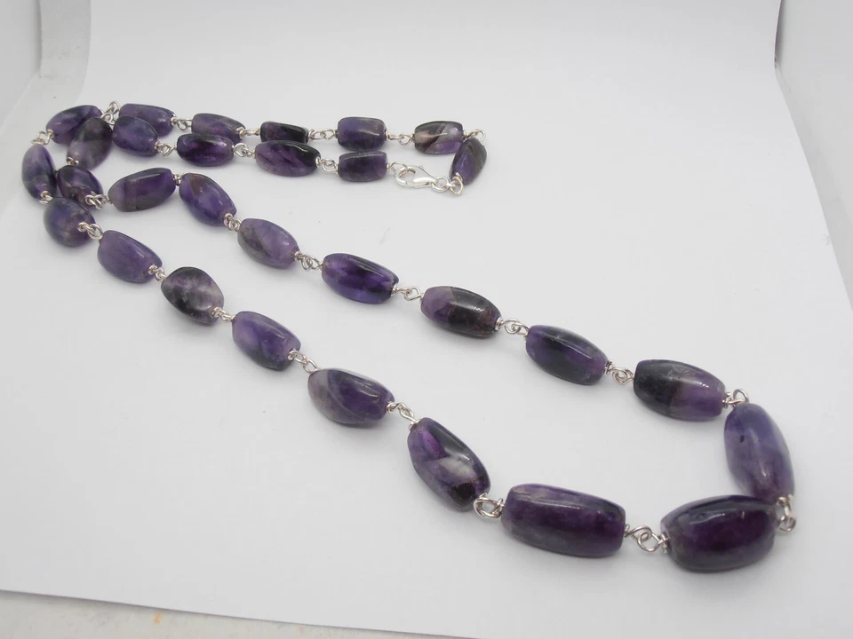 Collana in Argento 925 con Ametista naturale - Girocollo Pietre Dura Viola - Immagine 4 di 4