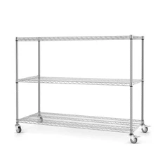 OUPES 3-Tier Storage Shelves 51.4 "H Wire Shelving Unit with Wheels 2000LBS Home