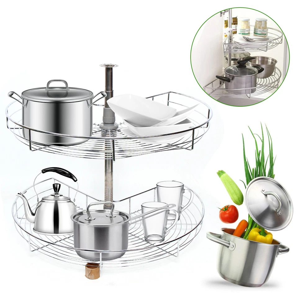 Giostra con pentole armadio da cucina 270° pavimento a talar armadio ad angolo piano girevole pavimento a giostra - Immagine 4 di 4