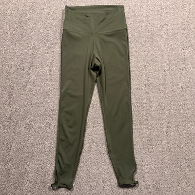 Nike Leggings Small Green Dri Fit Pant Compression Cut Out Ankle Crossover Waist