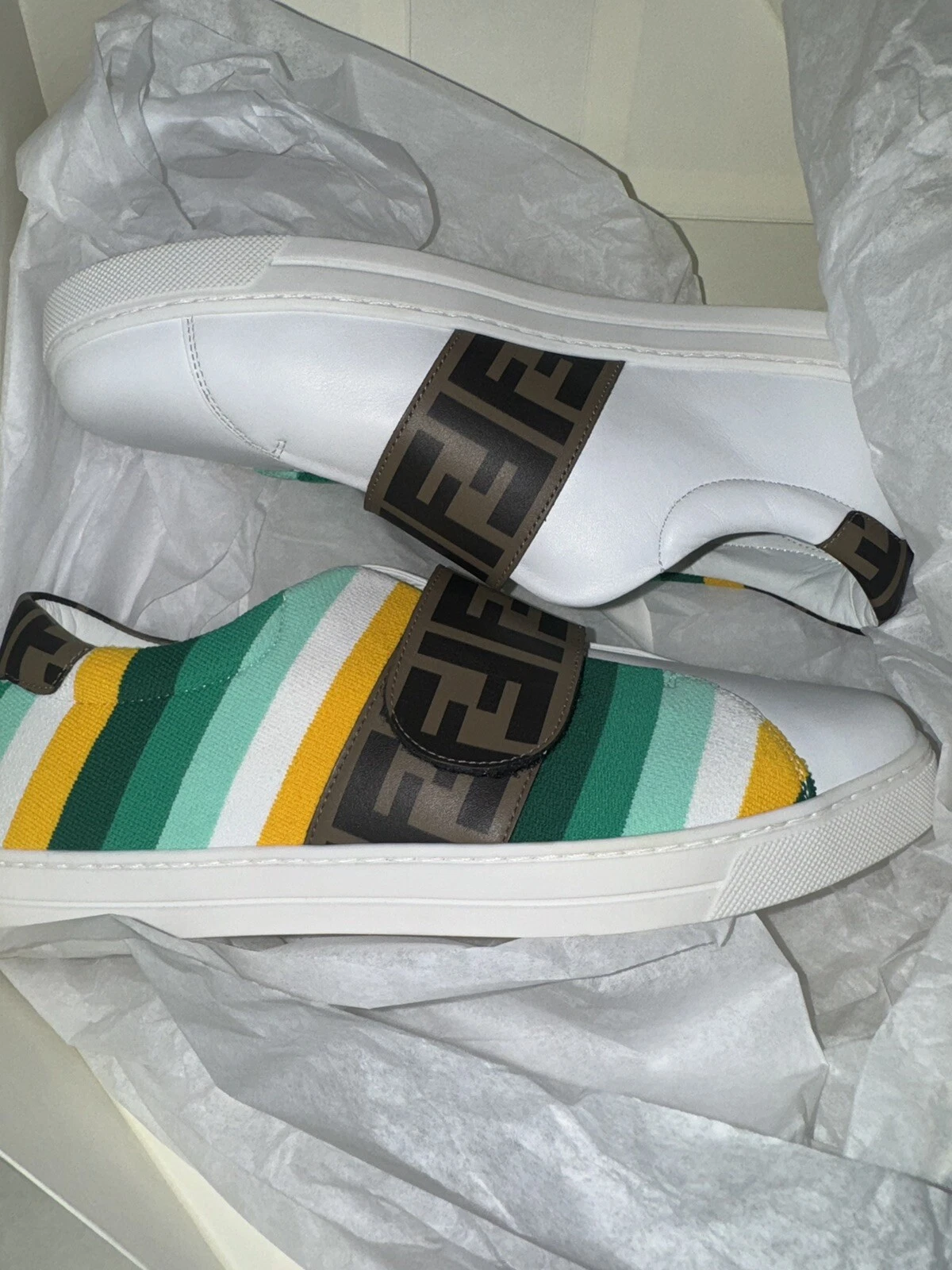 Sneakers FENDI bambino a righe taglia 38 nuove con scatola