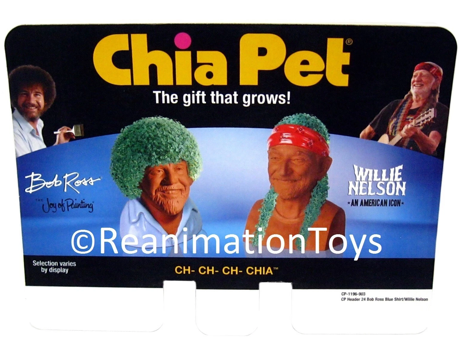 Chia Pet Bob Ross Willie Nelson Decorative Pottery Large Header Store Display - Picture 1 of 1