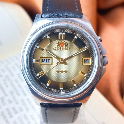 Japanese Men's Watch Orient Automatic Vintage Wristwatch Gold Dial Serviced