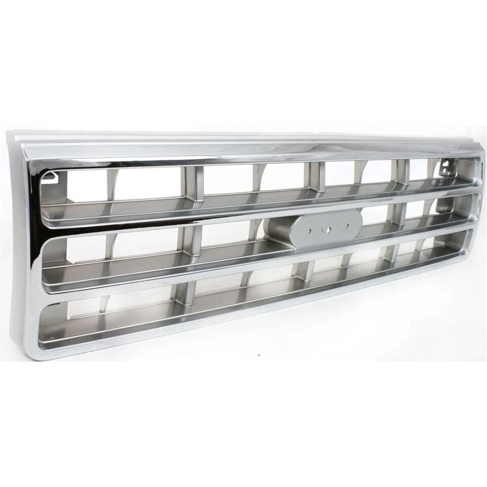 New Front Grille Chrome & Silver For 1987-1988 Ford F-150 F-250 Bronco FO1200129 Foto 3 de 4