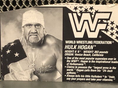 WWE Hulk Hogan Hasbro Bio Card Wrestling Used WCW Classic Rare WWF NWO AWA NJPW