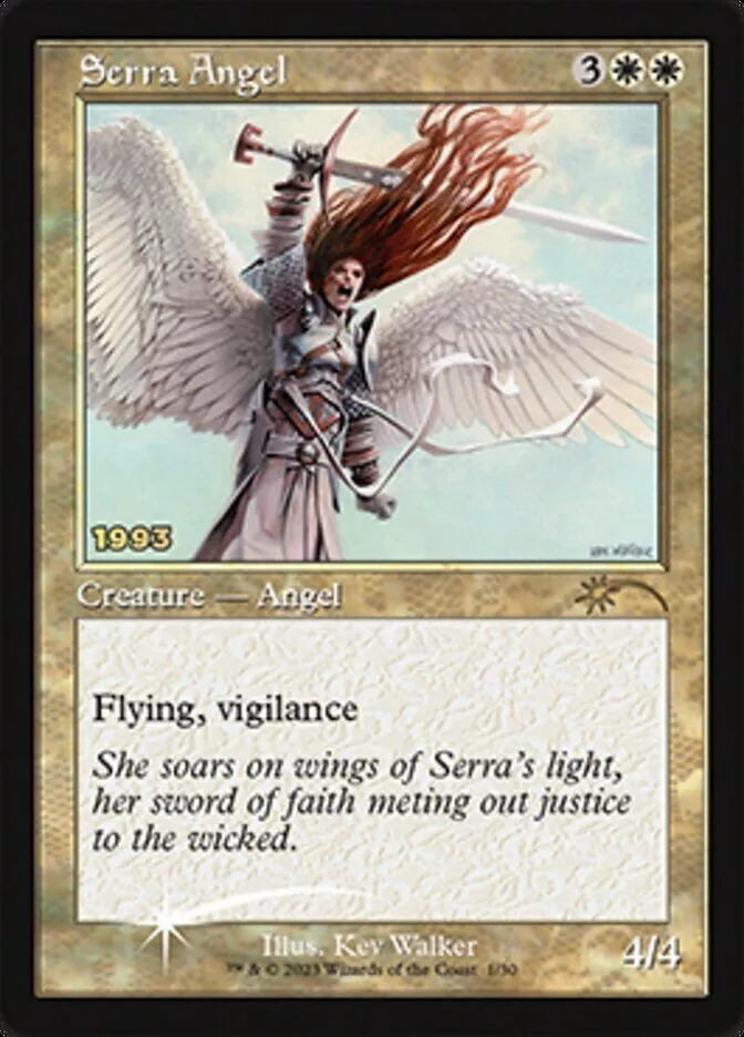 Magic the Gathering Retro Frame Serra Angel Foil Promo Card 30th Magic the Gathering Retro Frame Serra Angel Foil Promo Card 30th