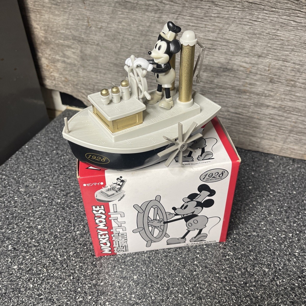 Tokyo Disney Mickey Mouse Steamboat Willie Wind Up Boat NIB | eBay