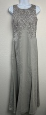 Womens Sz 4 Formal Gown by Alex Evenings Gray Dress Embellished Beaded HOCO Prom