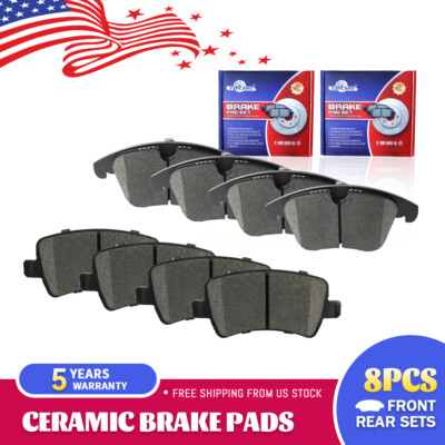 For 2012 2013 - 2015 Land Rover Range Rover Evoque Front Rear Ceramic Brake Pads