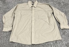 Men  s Size 17 Options by Stafford Long Sleeve Khaki Dress Shirt Button Down
