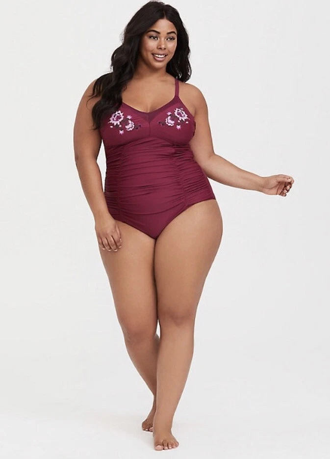 Burgundy one piece shop bathing suit