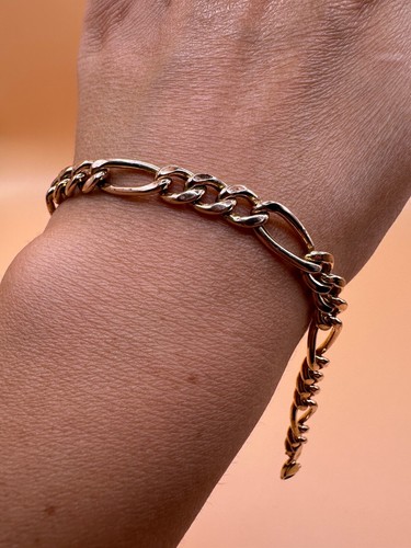 Brazalete Figaro hueco de oro amarillo de 9 quilates usado SC57 - Imagen 15 de 15
