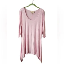 ANTTHONY Originals Size Medium Pink Stretch Tunic SharkBite Hem NWOT