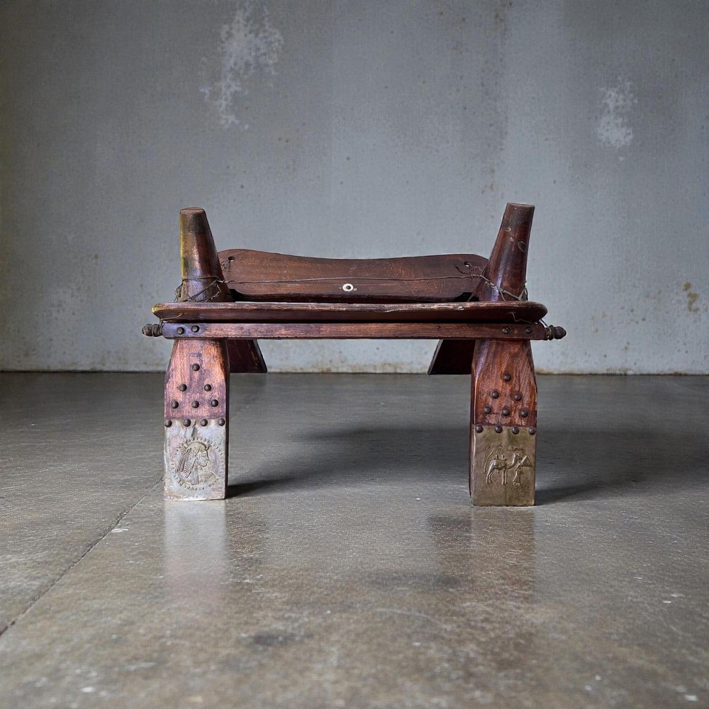Antique Egyptian Camel Saddle Stool - Thumbnail 4