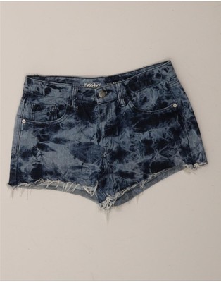 Mossimo Damen Denim High Waist Hot Pants US 6 Medium W28 blau Batik AO09