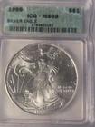 1999 Silver American Eagle $1 .999 1oz  - ICG MS-69EARY DATE-3rd Year GEM!