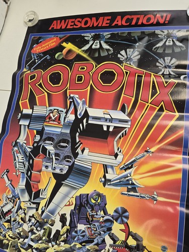 1986 ROBOTIX MOVIE VIDEO POSTER MILTON BRADLEY 34x24 ROBOT POSTER RARE ROLLED - Picture 2 of 8
