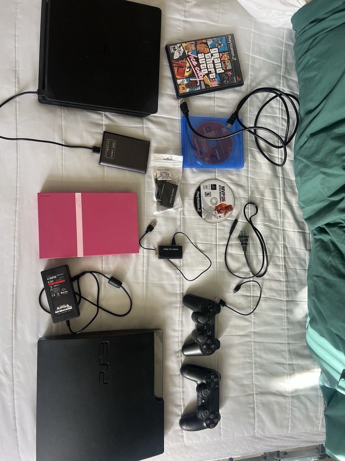 Sony PlayStation 2 Slim Console Pink, Playstation 3 And Playstation 4 Slim