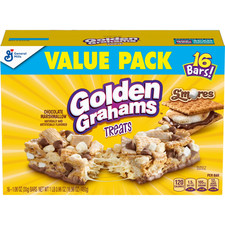 Golden Grahams Cereal Treat Bars, S'mores, Snack Bars, Value Pack, 16 Count, 16.