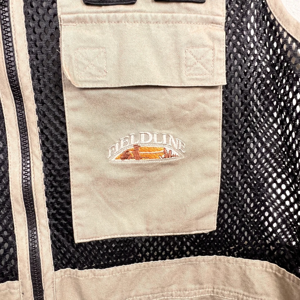 Fieldline Trap Gun Shooting Vest Mens L Khaki Black Mesh Pockets Skeet Hunting - Image 3 of 4