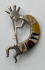 Gorgeous A Touch Of Santa Fe Signed Inlaid Multi-Stone Kokopelli Pin / Pendant