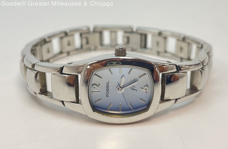 Fossil F2 ES-9596 Analog Blue Dial Stainless Steel Women's Watch 39.7g