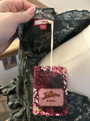 Maxi Vestido Joe Browns Estampado Floral Verde Bosque Talla 24 Nuevo con Etiquetas - Imagen 8 de 10