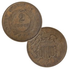 1864 Two Cent Piece Circulated Condition