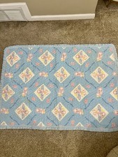 Vintage 50s Pastel Color Block  Happy Duckling  quilt with Animal Motifs