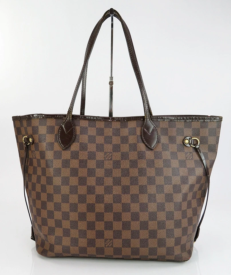 Подлинный LOUIS VUITTON Neverfull MM Damier Ebene сумка с короткими ручками сумочка #61498 - Изображение 3 из 4