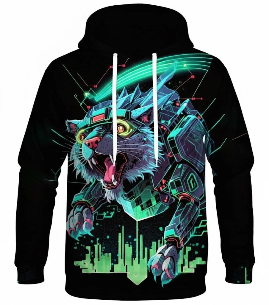 Robot Cat 3D All Over Print Hoodie Unisex S-5XL