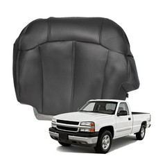 Leather Driver Side Bottom Replacement Seat Cover Dark Gray  122  Compatible