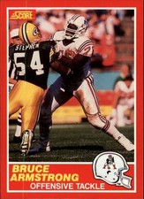 1989 SCORE NFL FOOTBALL Rookie Card #201 - BRUCE ARMSTRONG, New England Patriots. rookie card picture