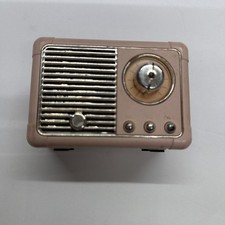 Bauhn Mini Retro Bluetooth Portable Speaker BT110 Pink FM Radio USB Handle