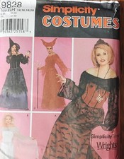 Adult Women Costumes Pattern 9828 Sizes 14-20 Uncut Bride Witch Devil and .....