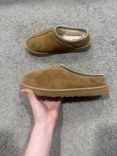 UGG Brown Suede Slip-On Women's Shearling Comfort Slippers Closed Toe
