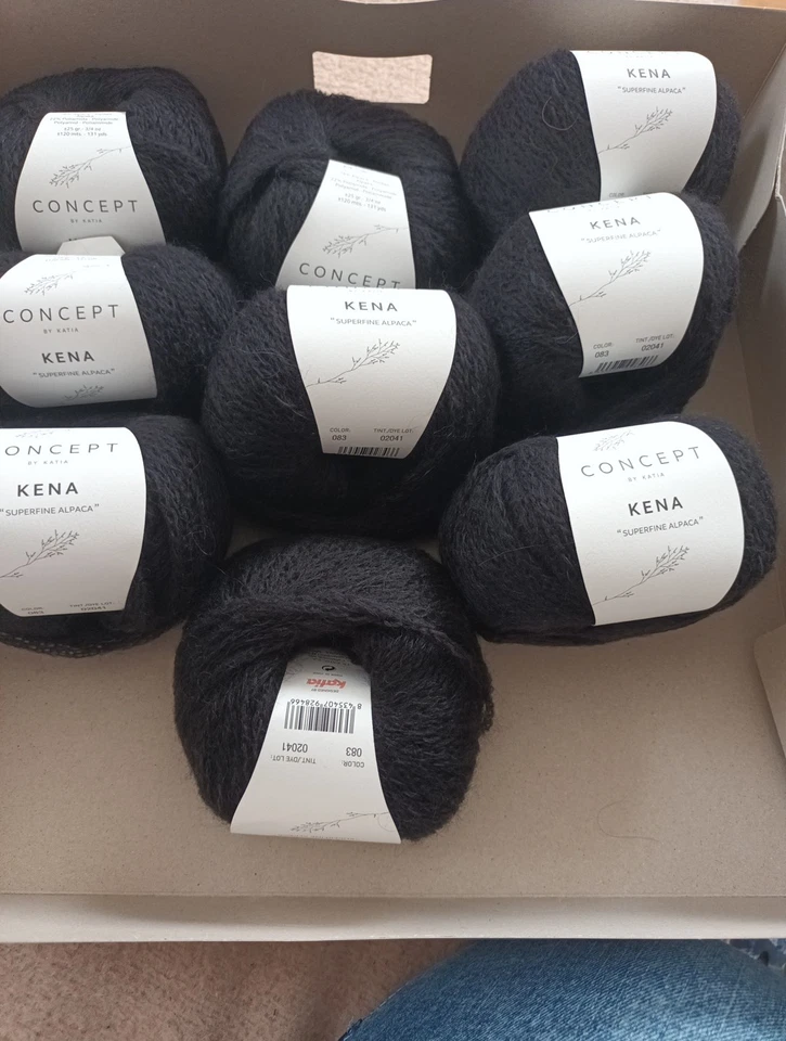 9x Kena Katia Concept Schwarze ALPAKA wolle Superfine ALPACA FB 083 25GR 120M