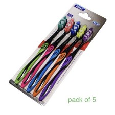 Regular Toothbrush Set 5 Pack Assorted Colors Nylon Bristles Non-Slip NO:803
