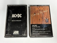 AC/DC Cassette Lot 2 Back In Black  Fly On The Wall TESTED