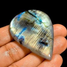85 Ct Natural Labradorite Pear Cabochon Loose Gemstone For Pendant 50X33X6 mm