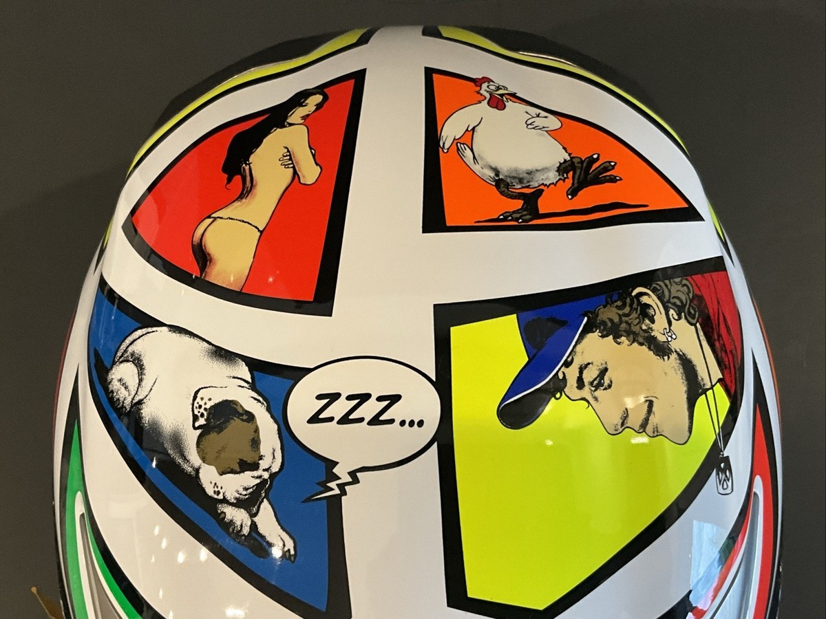 新品未開封 廃盤 COLOSSEUM MORITURI TE SALUTANT Valentino Rossi Autographed AGV Ti-Tech LE Helmet 2006 Mugello
