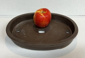 Large Oval Bonsai Pot - Unglazed Ceramic - 11.5” x 9” x 1.75”